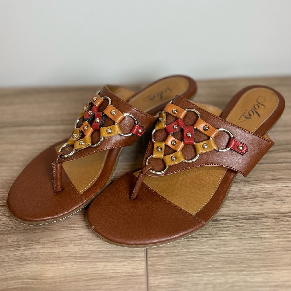 Silas by Softspots Leather Sandal. Small Heel Made in USA Women’s Sz 11